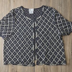 Vintage 80s Stenay 100% Silk Beaded Overlay Blouse